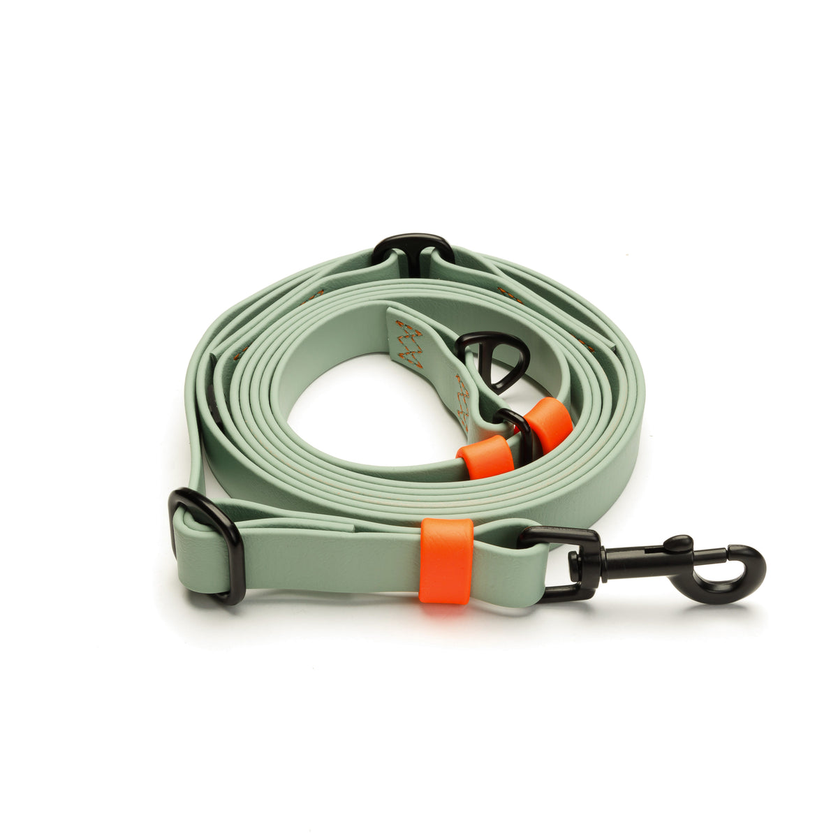 Cloud7 Hundeleine verstellbar BioThane Ipanema Mint Neon Orange Hundeleine verstellbar vegan Leder