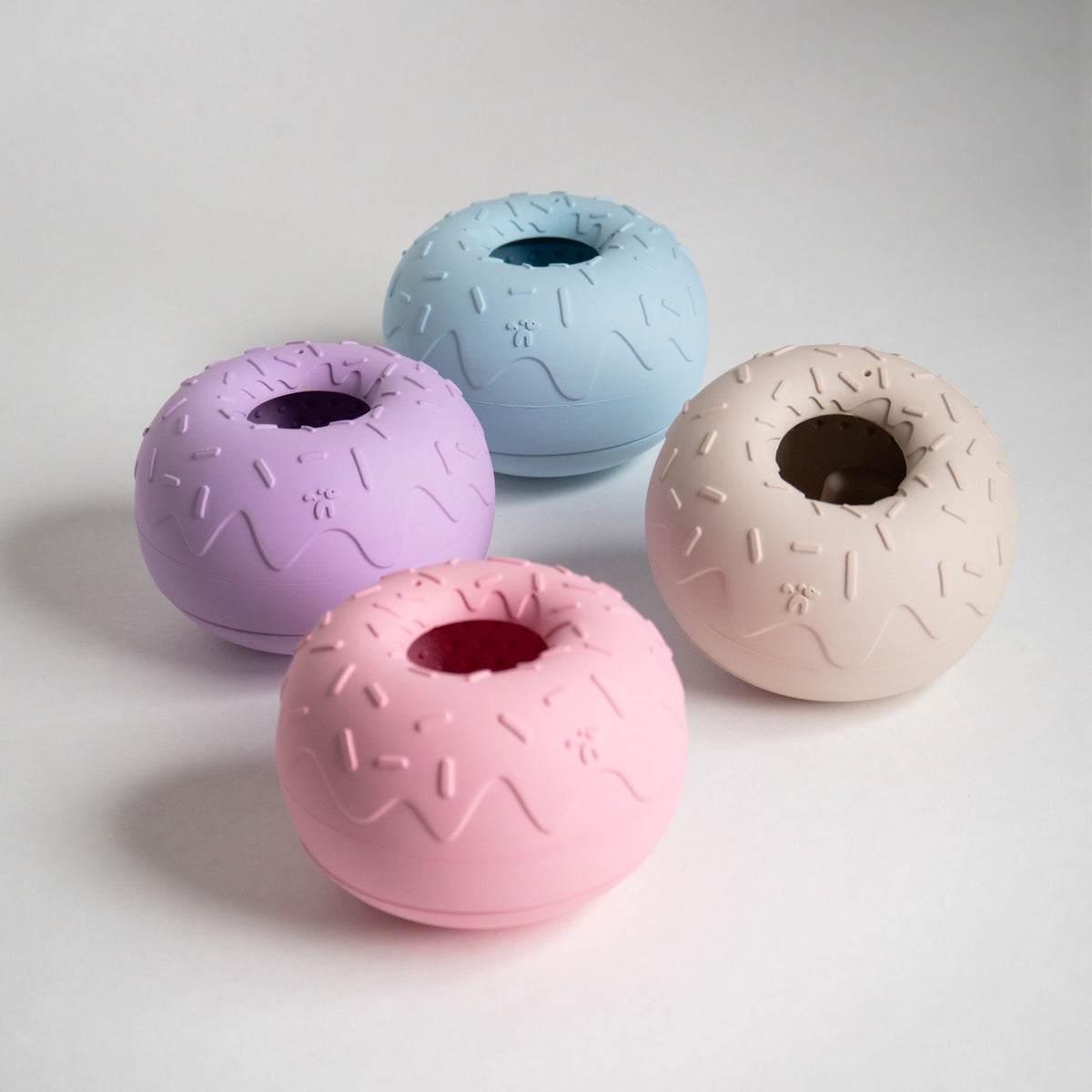 INOOKO Yoomy Donut Beschäftigungsspielzeug Rosa Schleckspielzeug für Hunde