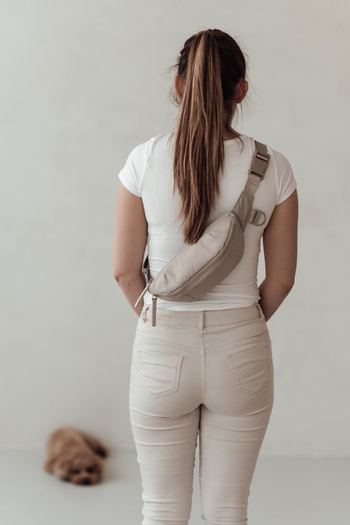 MiaCara Cinta Gürteltasche Greige Bauchtasche Leckerlibeutel Crossbody Bag Leckerlitasche