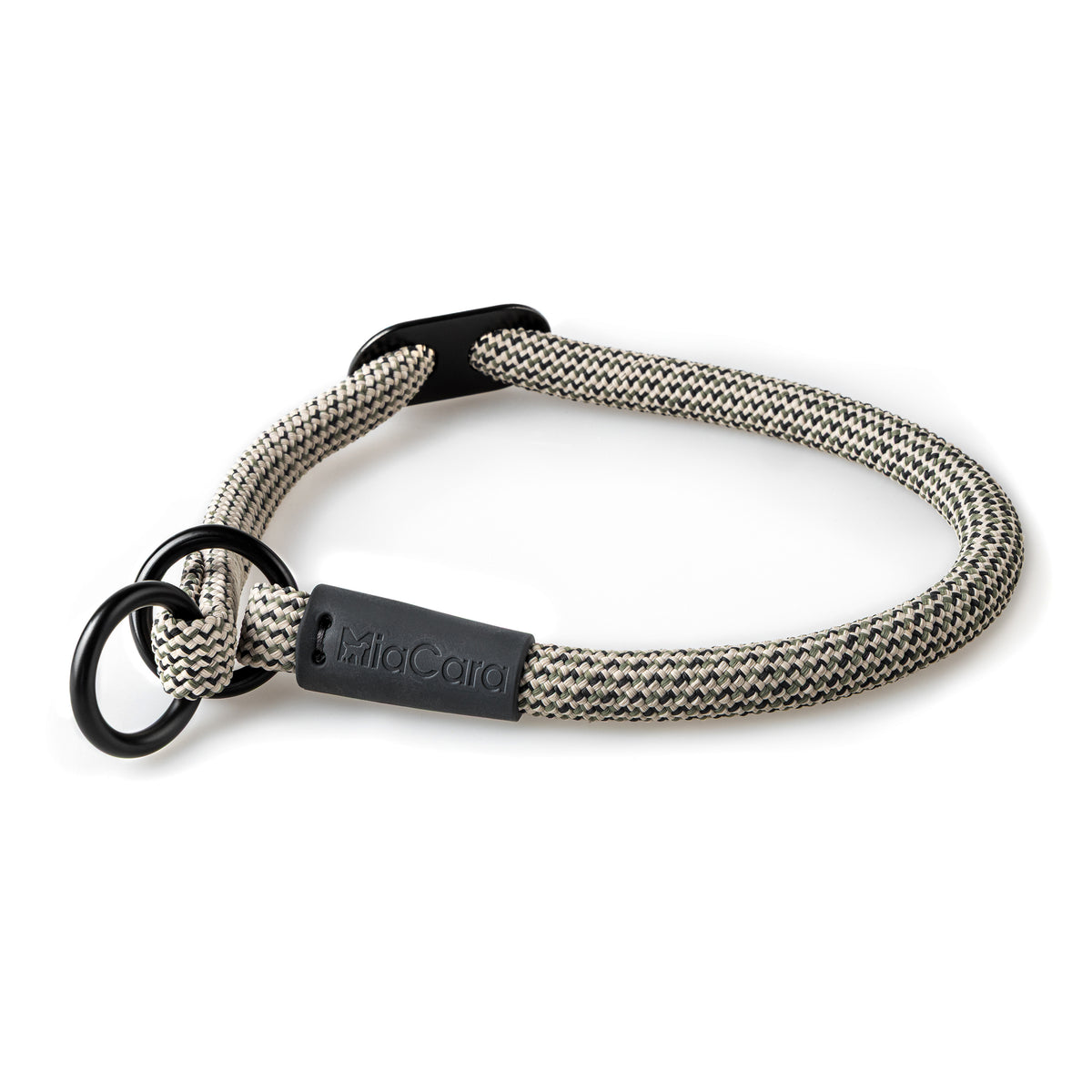 MiaCara Monza Zugstopp Halsband Asphalt Greige Grolive Hundehalsband robust verstellbar Hundespaziergang