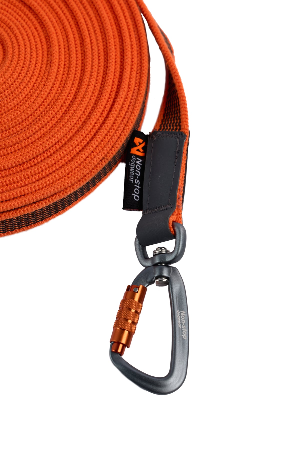 Non-stop dogwear Friction Long Line robuste Schleppleine fuer Hunde mit Sicherheitskarabiner