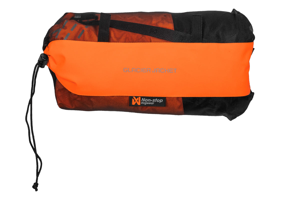 Non-stop dogwear Glacier Jacket 2.0 Orange Black warme Hundejacke mit Beutel