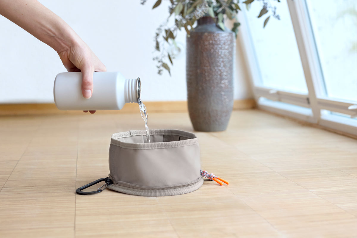 Dog Bowl To Go Tura Taupe Hundereisenapf Hundenapf zum Mitnehmen