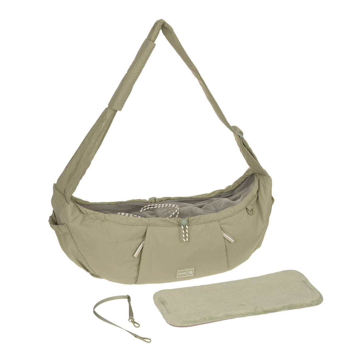 PALOPA Hundetragetasche Bara Crinkled Pale Olive Hundetragetasche mit Innenmatte
