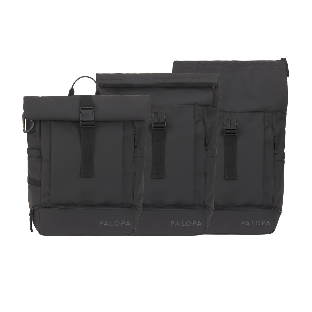 PALOPA Rucksack Rolltop Yoska Schwarz Reisen mit Hund