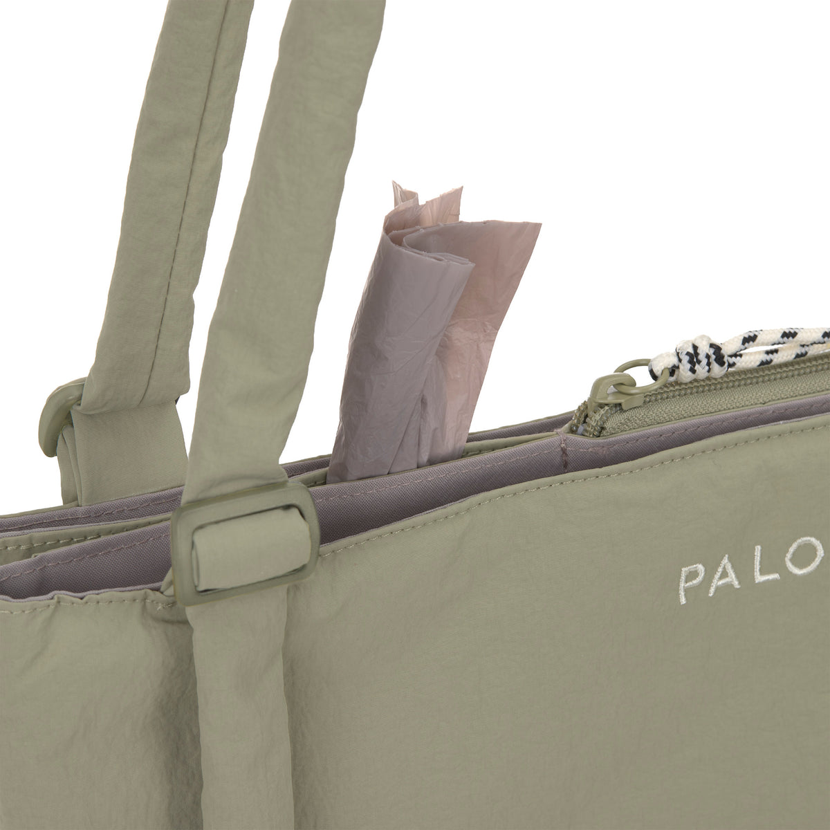 PALOPA Shopper Bag Torbi Crinkled Pale Olive Gassitasche Hund Kotbeutelspender