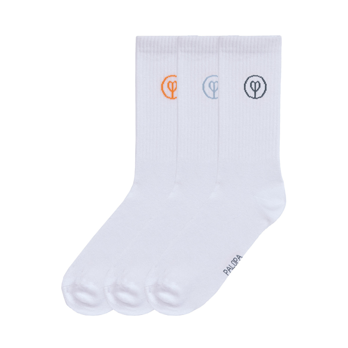 PALOPA Tennis Socken GOTS Logo Orange Blue Grey Socken Baumwolle Bio