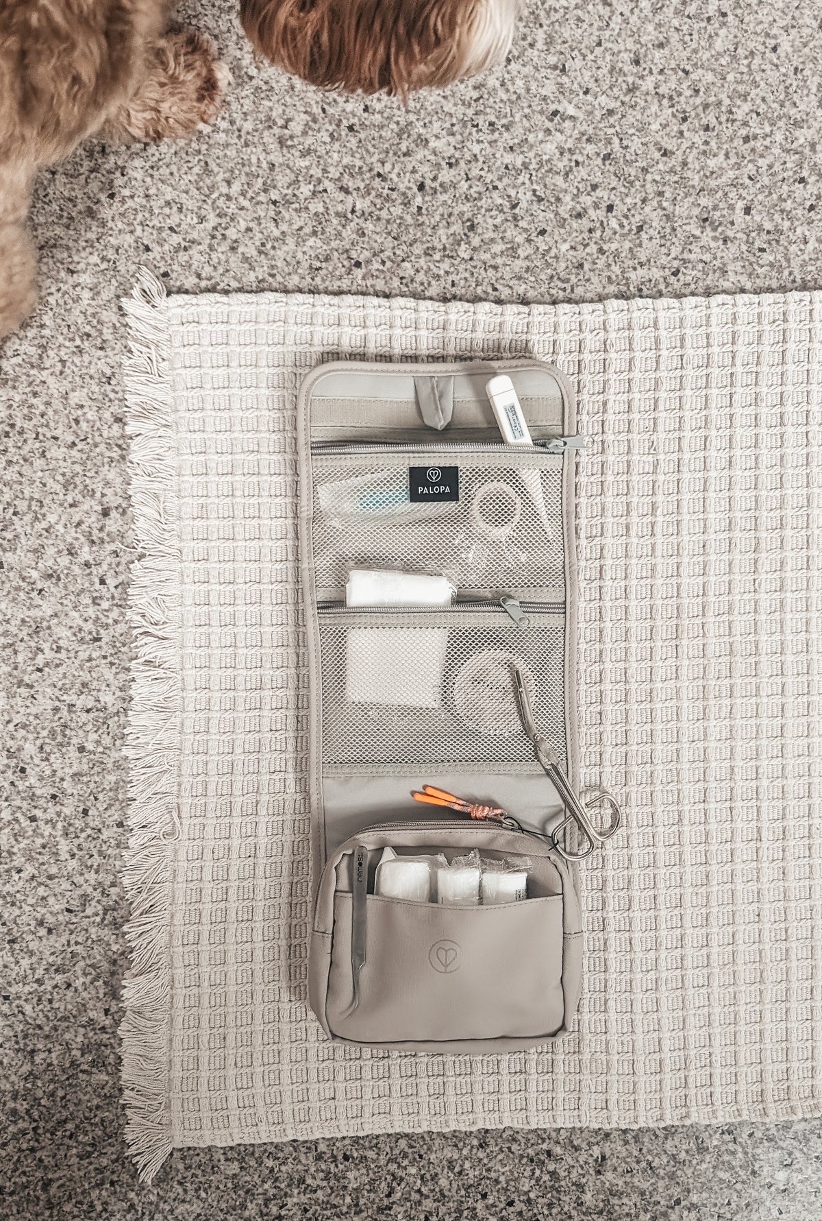 PALOPA Hunde Erste Hilfe Set Bano Taupe Erste Hilfe Kit für Hunde Erstausstattung Welpen