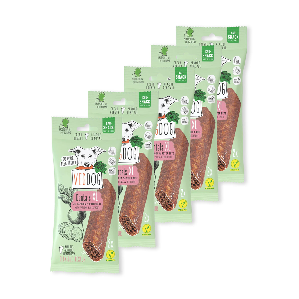 VEGDOG Bundle 5 Dentals XL Zahnpflege für Hunde