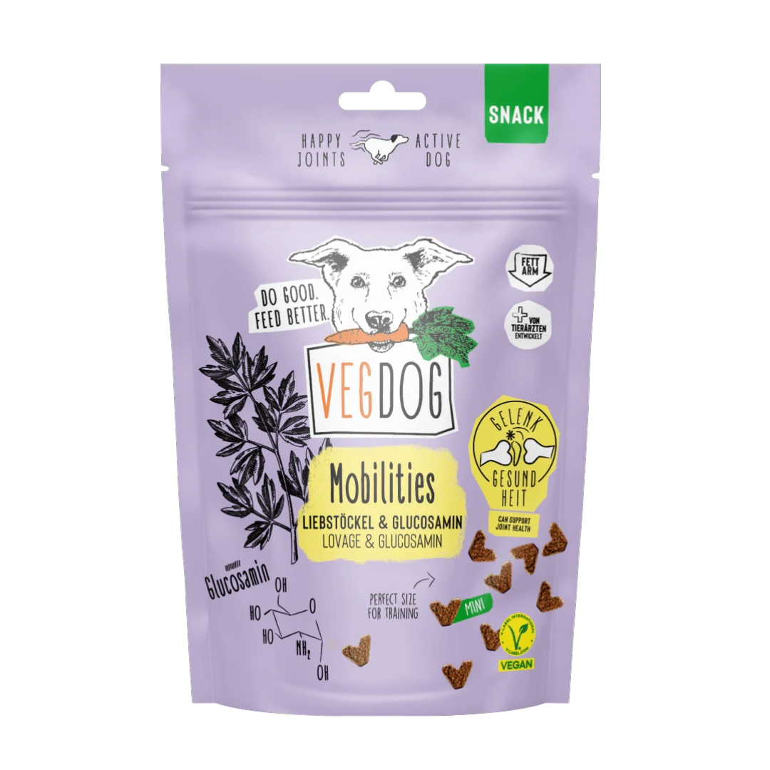 VEGDOG Mobilities Minis Vegane Snacks für Hunde Hundeleckerlis für Allergiker hypoallergen