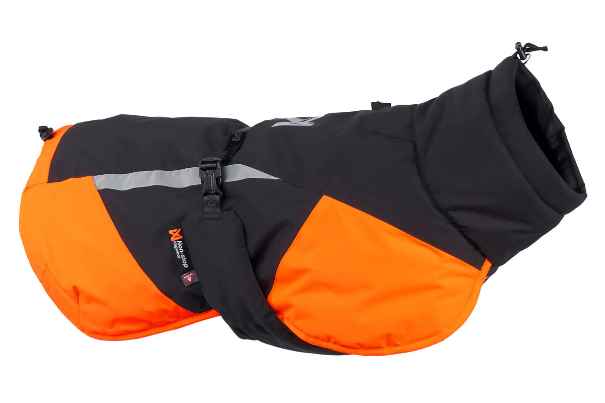 Non-stop dogwear® Glacier Jacket 3.0 Black / Orange Wintermantel für Hunde