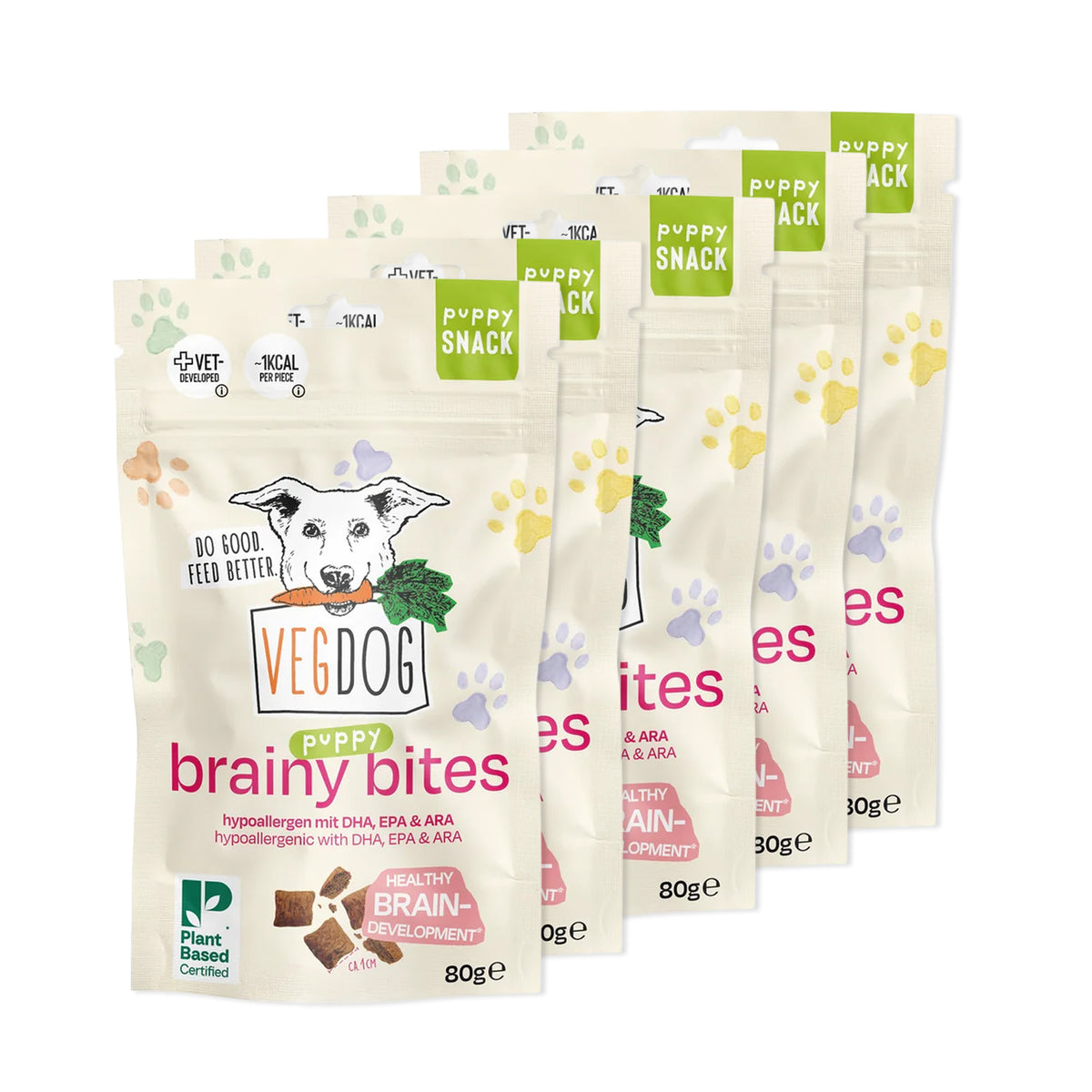 VEGDOG Bundle: 5 Brainy Bites Hundeleckerlis vegan