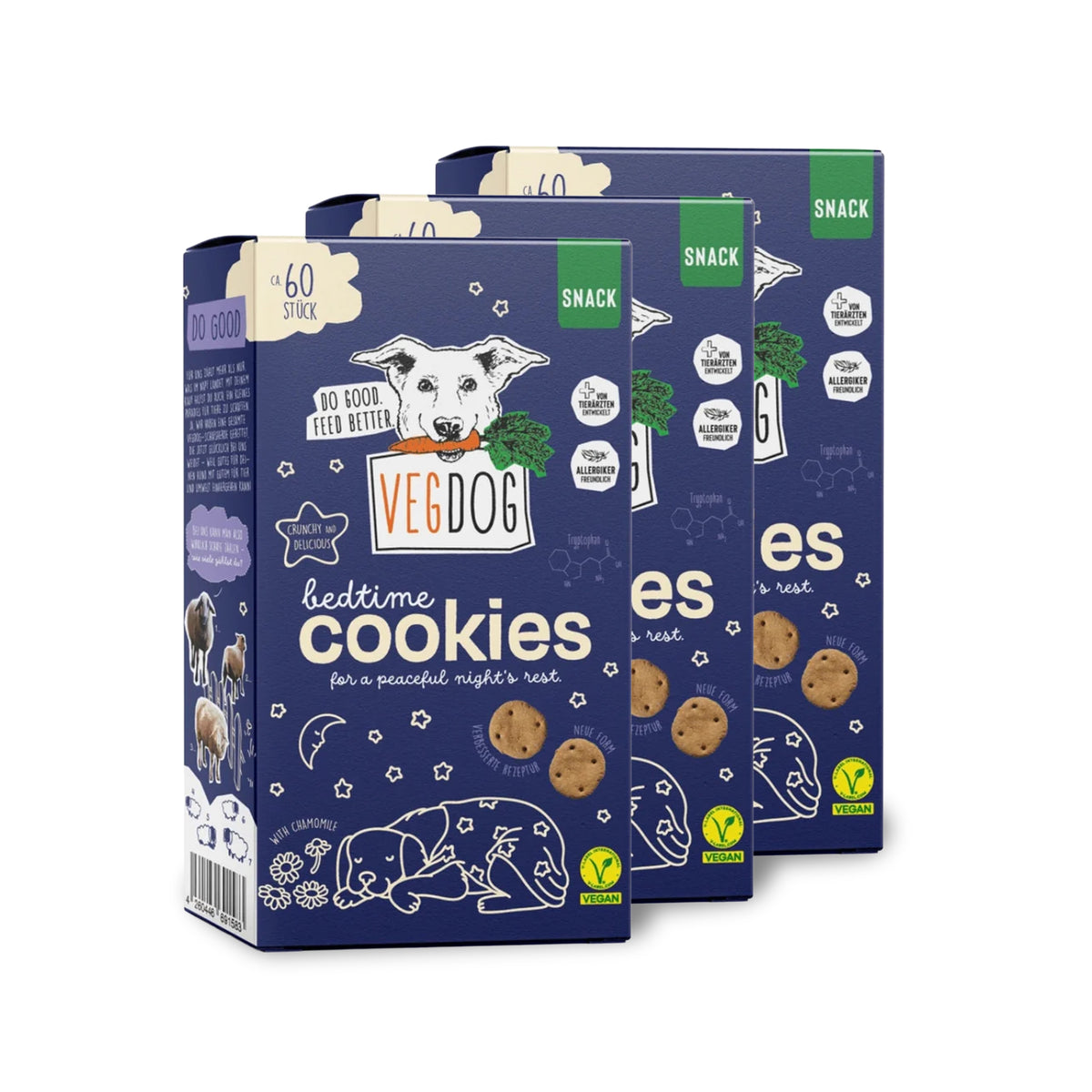 Bundle VEGDOG Bedtime Cookies Leckerlis für Hunde vegan Hundesnacks vegan