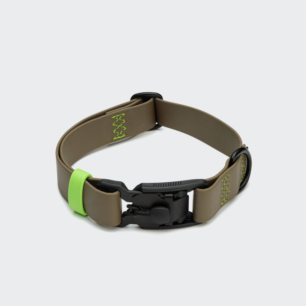 Cloud7 Hundehalsband BioThane Ipanema Olive Neongruen verstellbares Biothane Hundehalsband