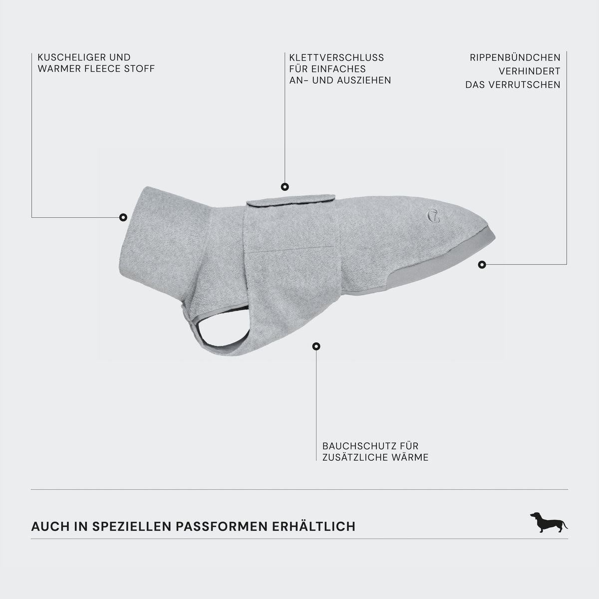Cloud7 Hundepullover Fleece Derby Light Grey Hundepullover