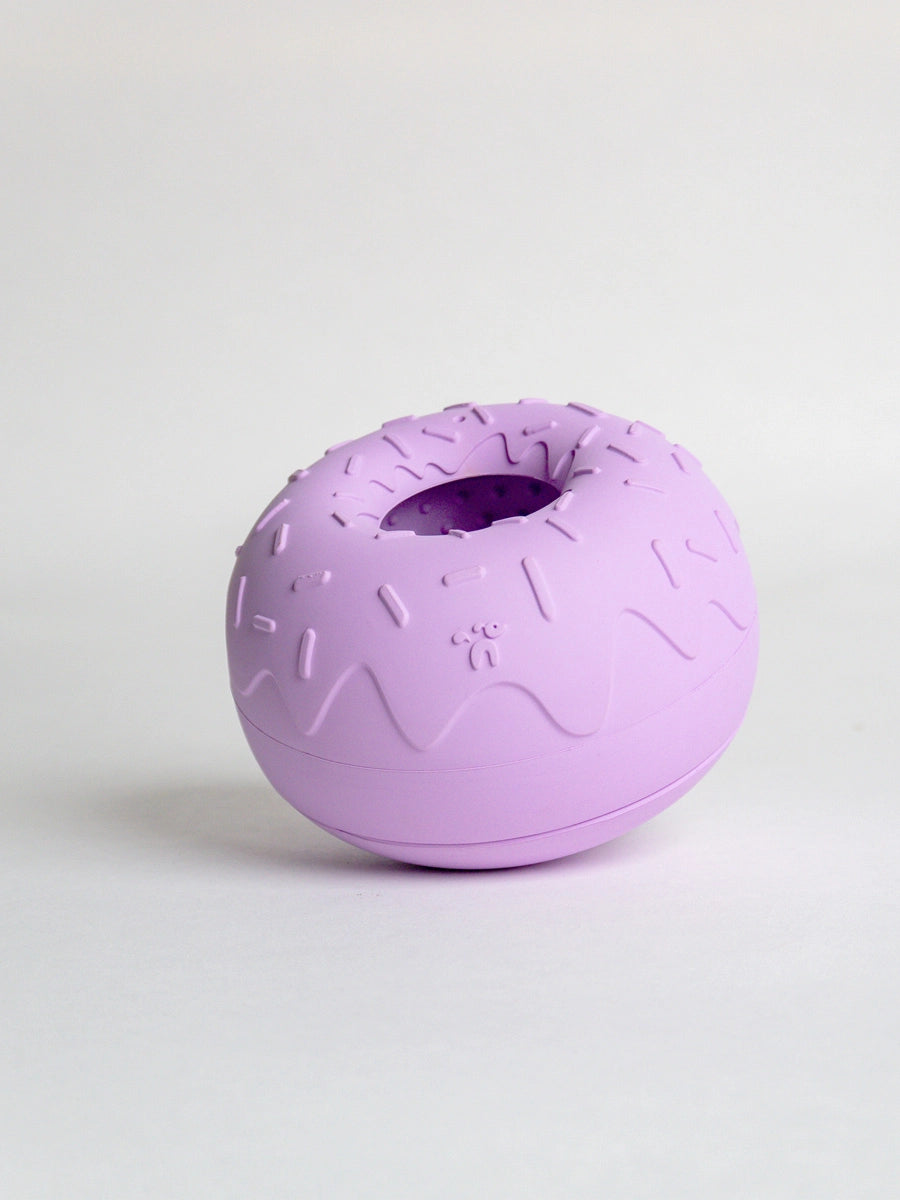 INOOKO Yoomy Donut Beschaeftigungsspielzeug Lavendel Schleckspielzeug für Hunde
