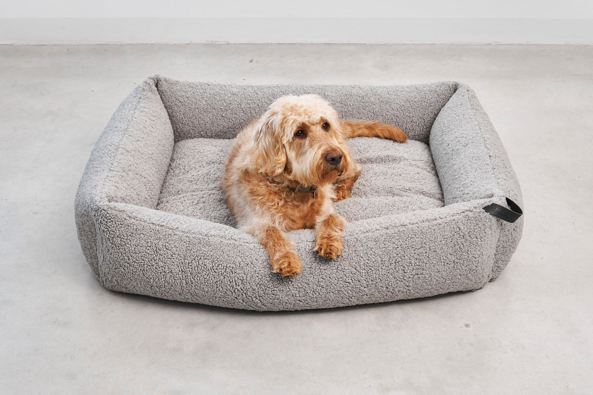 MiaCara Senso Box-Bett Kiesel orthopaedisches Boucle Hundebett