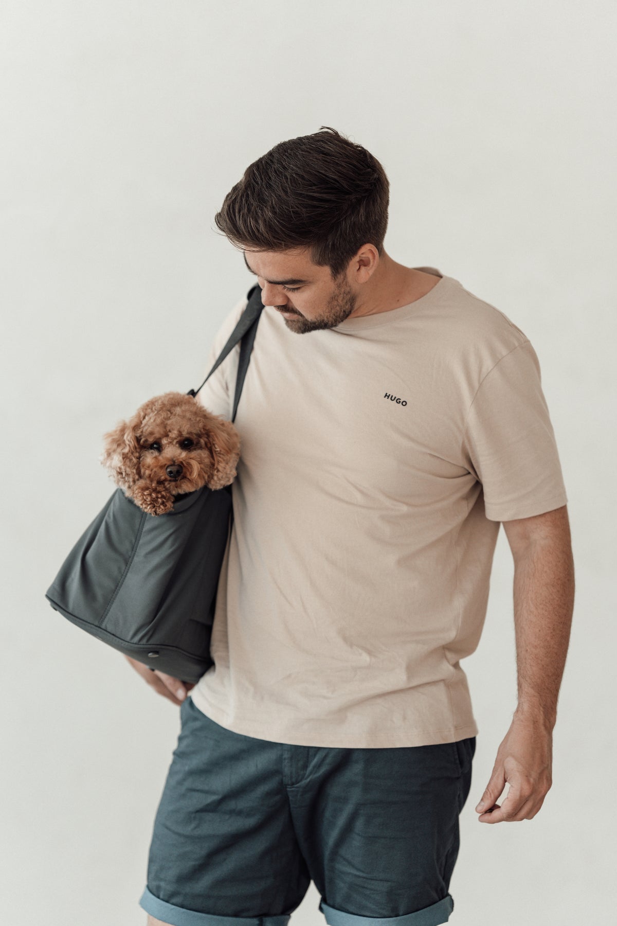 MiaCara Sporta Hundetragetasche Asphalt Hundetragetasche für Dackel Reisen mit Hund