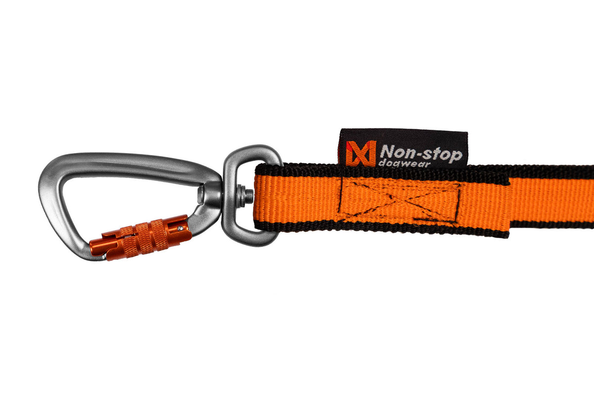 Non-stop dogwear Bungee leash Orange Black Bungeeleine fur Canicross