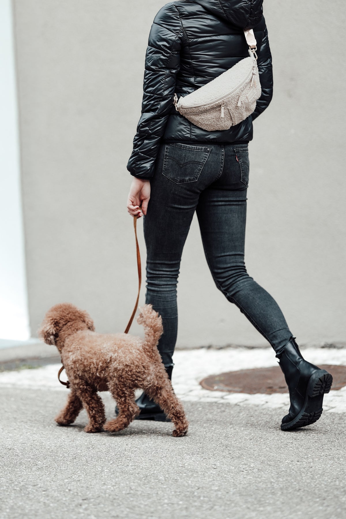 PALOPA Hunde Leckerlibeutel Emma Teddy Fleece Crossbodybag Gassi waschbar
