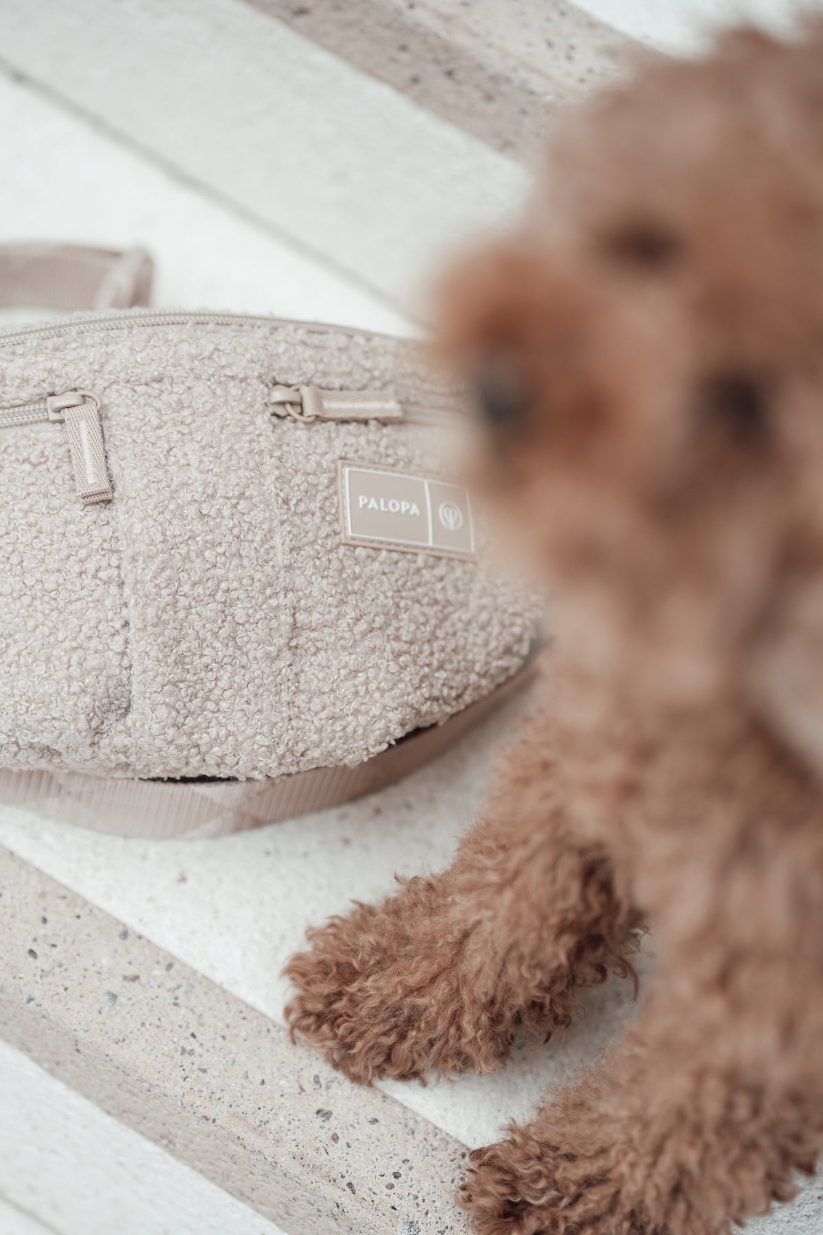 PALOPA Hunde Leckerlibeutel Emma Teddy Fleece Umhängetasche für Leckerlis