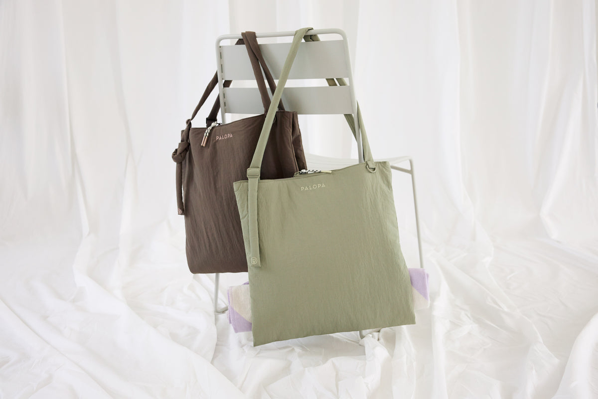 PALOPA Shopper Bag Torbi Crinkled Chocolate Pale Olive Shopper Tasche