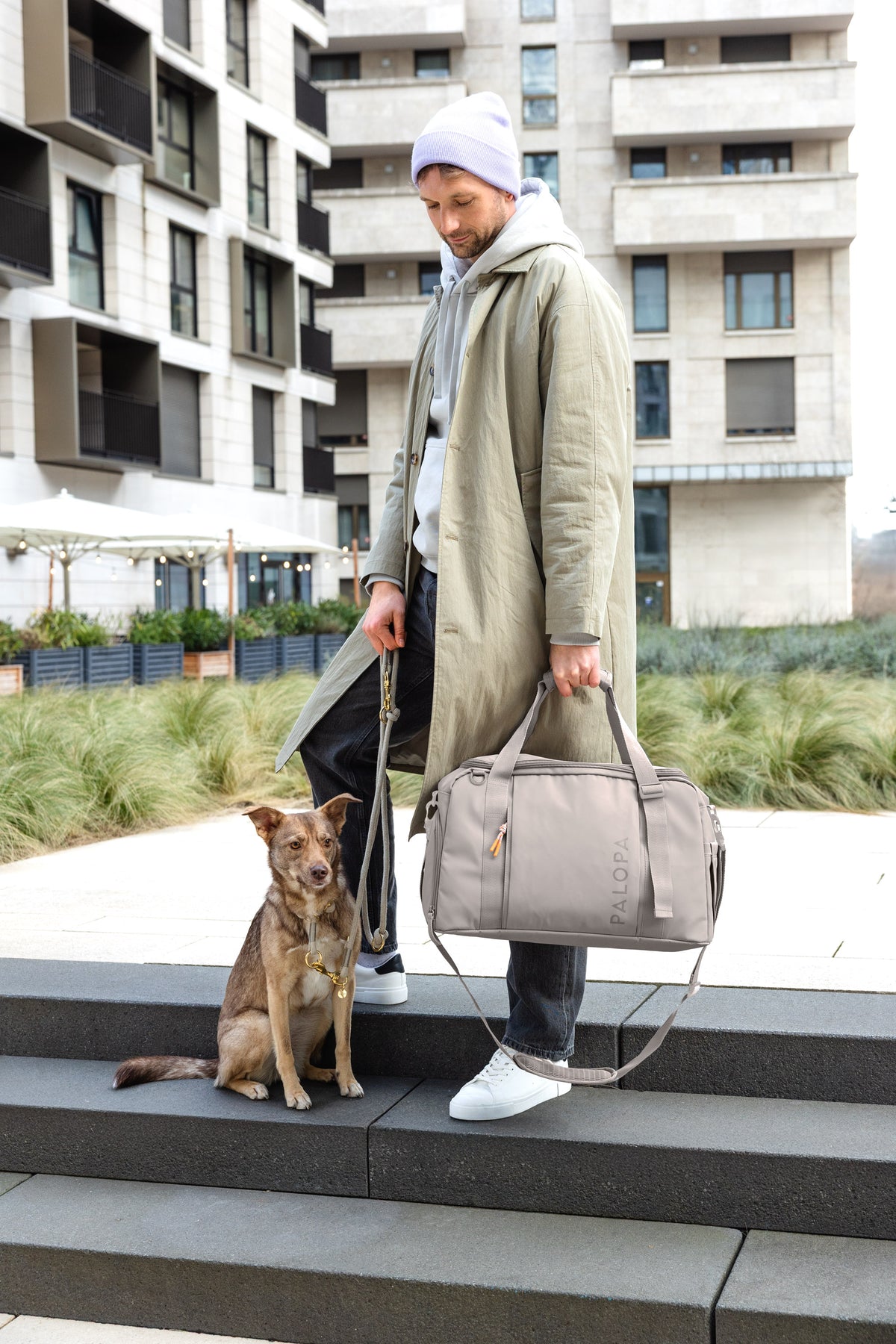 PALOPA Weekender Tokano Taupe Reisetasche Hund Tragetasche Hund 