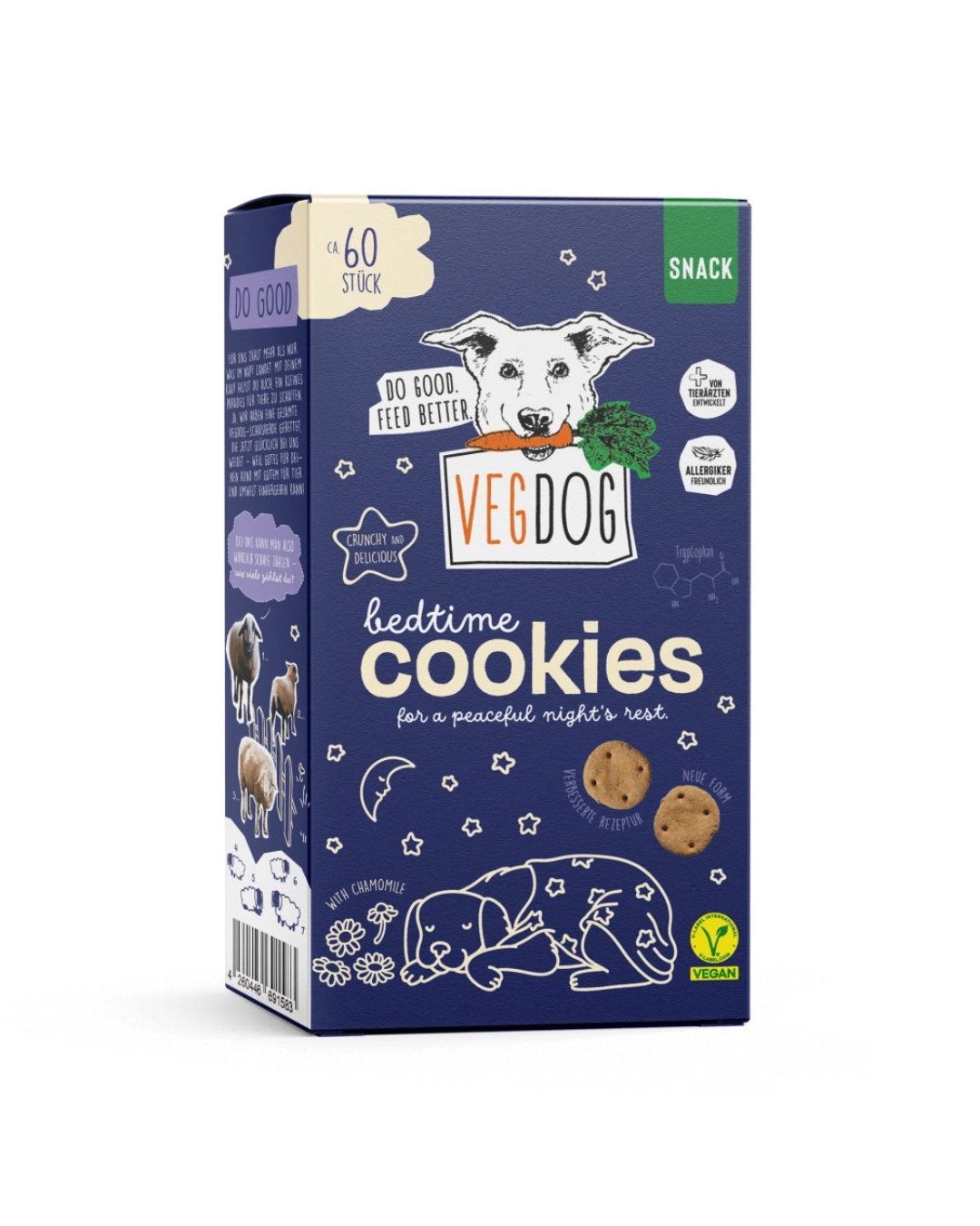 VEGDOG Bedtime Cookies Leckerlis für Hunde vegan Hundesnack vegan