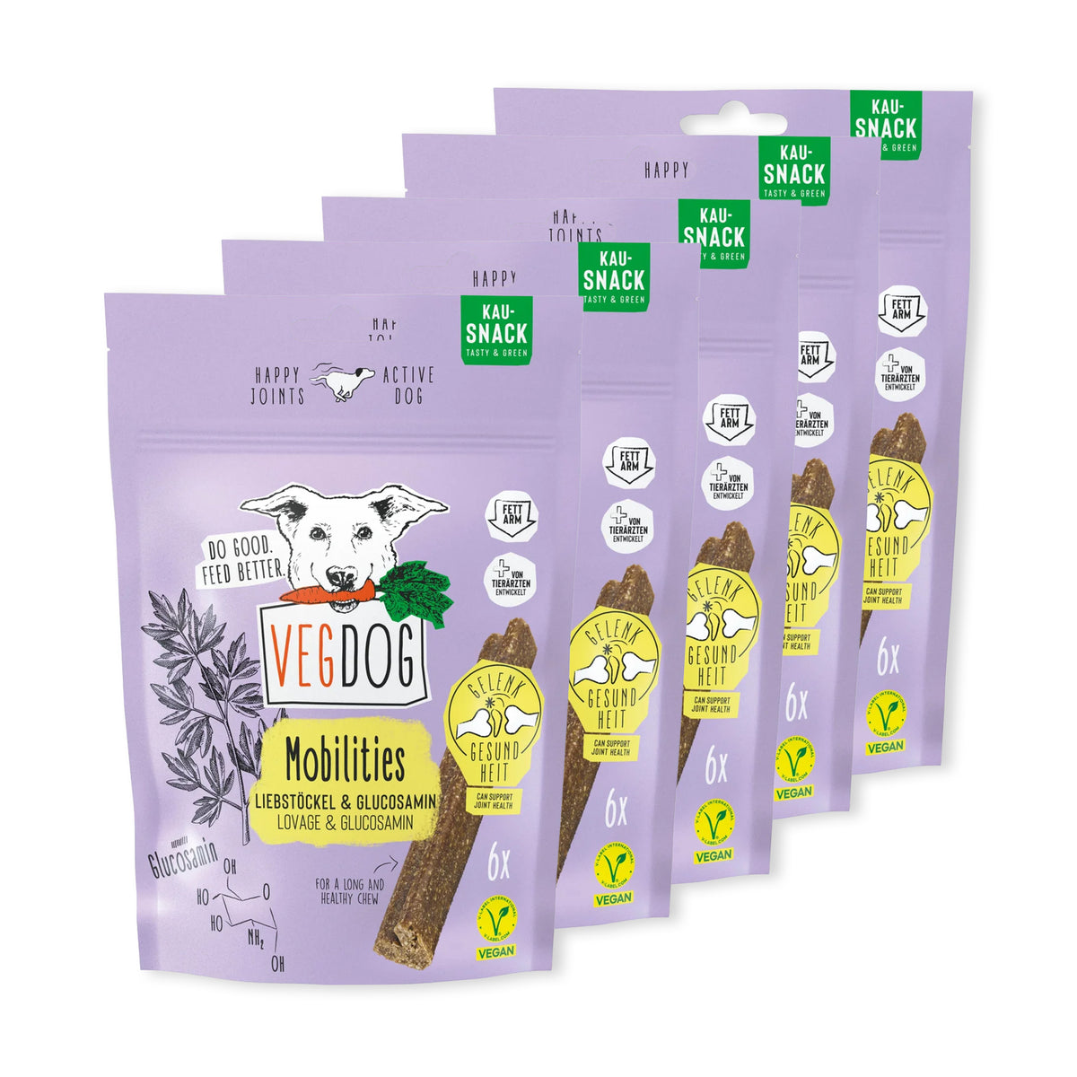 VEGDOG Bundle 5 Mobilities Vegane Snacks für Hunde