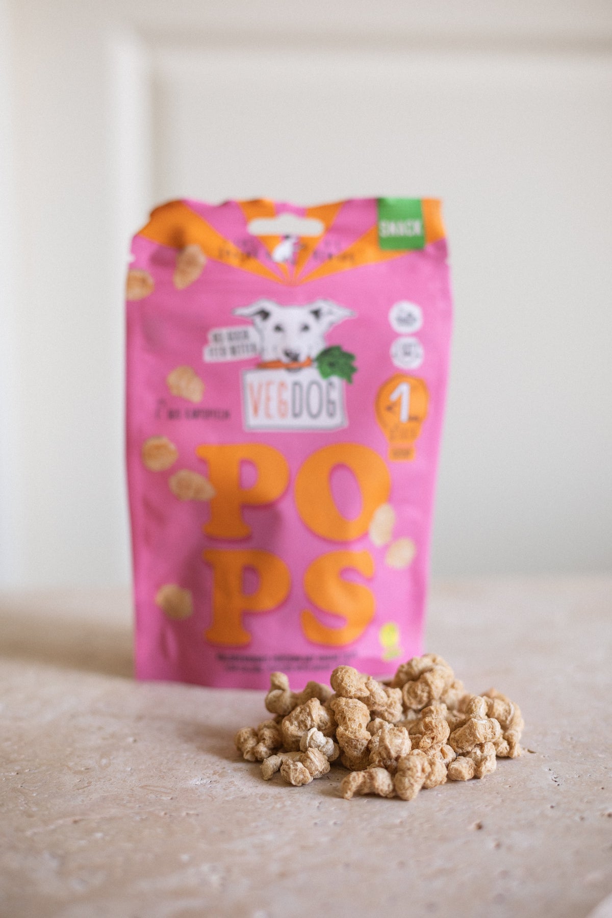 VEGDOG Pops Popcorn für Hunde Hundeleckerlis hypoallergen