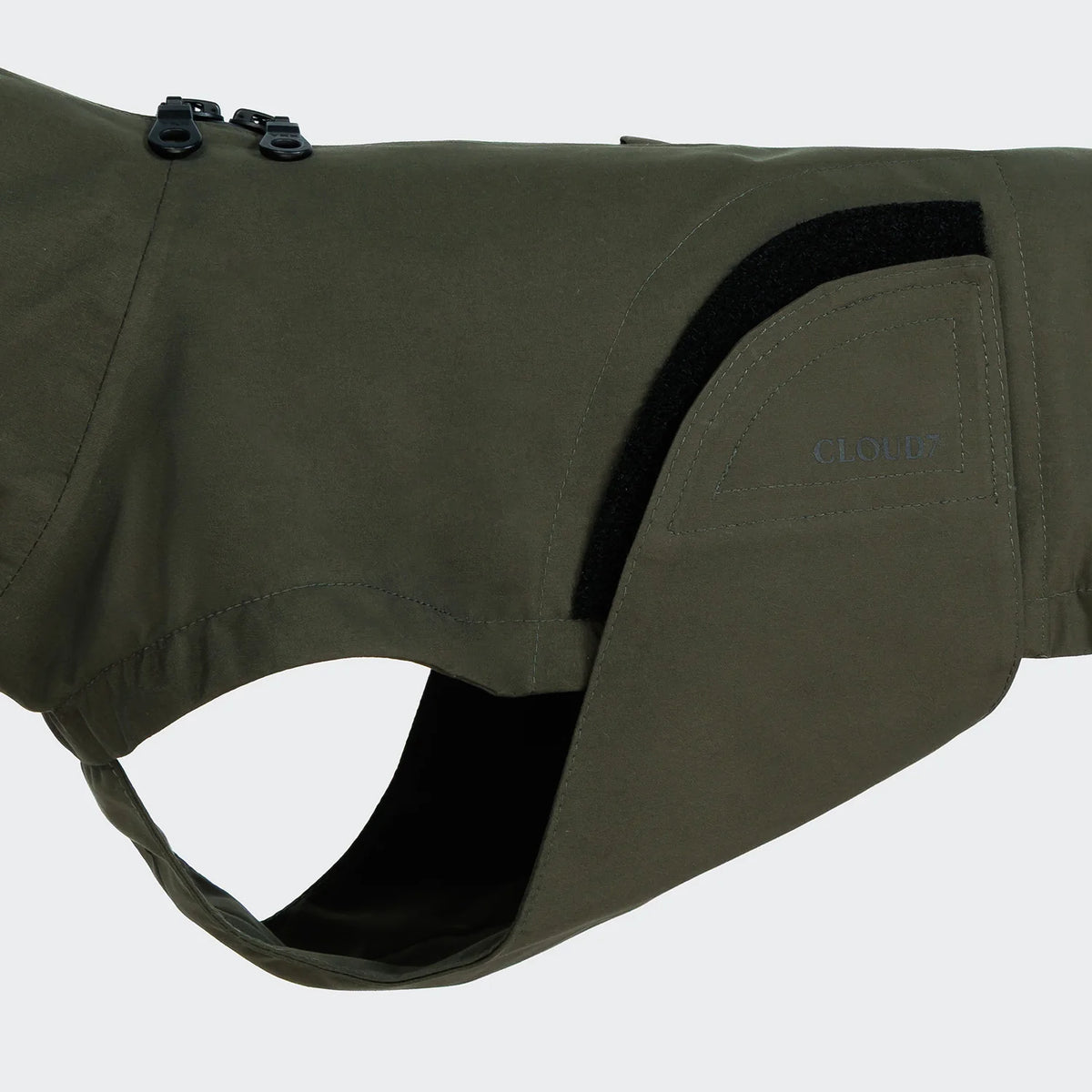 Cloud7 Hunderegenmantel DACKEL Dublin 2.0 Dark Olive Regenjacke für Dackel wasserabweisend